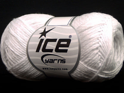 Lot of 8 Skeins Ice Yarns GRAPHITE COTTON FINE (72% Cotton) Yarn White