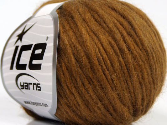 Lot of 8 Skeins Ice Yarns PURE WOOL CHUNKY (100% Wool) Hand Knitting Yarn Brown