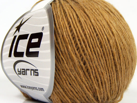 Lot of 8 Skeins Ice Yarns PURE WOOL LIGHT (100% Wool) Hand Knitting Yarn Camel