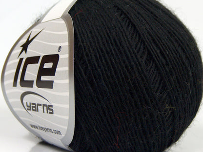 Lot of 8 Skeins Ice Yarns PURE WOOL FINE (100% Wool) Hand Knitting Yarn Black