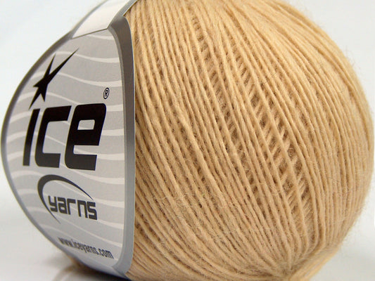 Lot of 8 Skeins Ice Yarns PURE WOOL FINE (100% Wool) Yarn Dark Cream