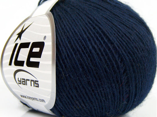 Lot of 8 Skeins Ice Yarns PURE WOOL FINE (100% Wool) Yarn Dark Navy