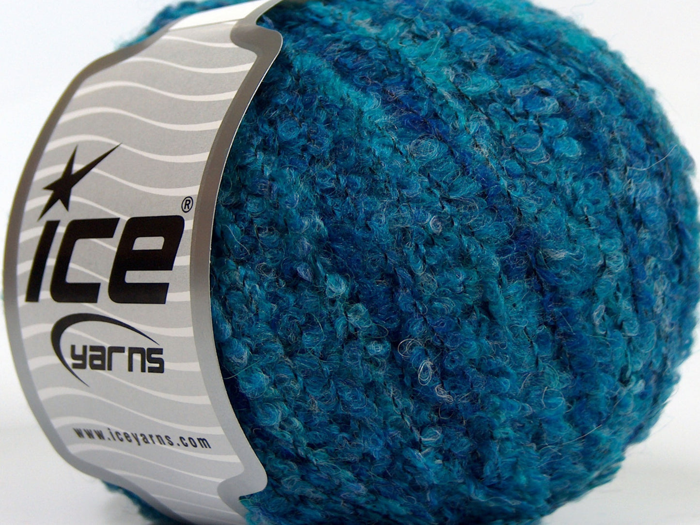 Lot of 8 Skeins Ice Yarns ALPACA BOUCLE FINE (25% Alpaca 25% Wool) Yarn Turquoise Shades