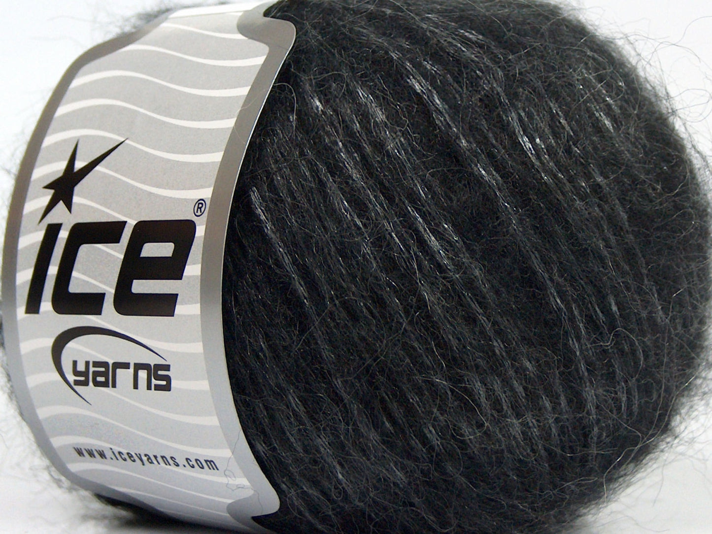 Lot of 8 Skeins Ice Yarns KID MOHAIR MERINO (20% Kid Mohair 24% Merino Wool) Yarn Anthracite Black