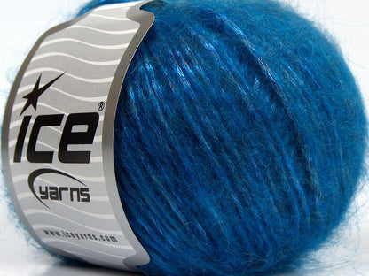 Lot of 8 Skeins Ice Yarns KID MOHAIR MERINO (20% Kid Mohair 24% Merino Wool) Yarn Turquoise