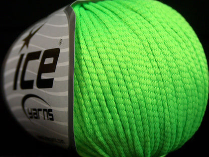 Lot of 8 Skeins Ice Yarns TUBE SOFTY Hand Knitting Yarn Neon Green