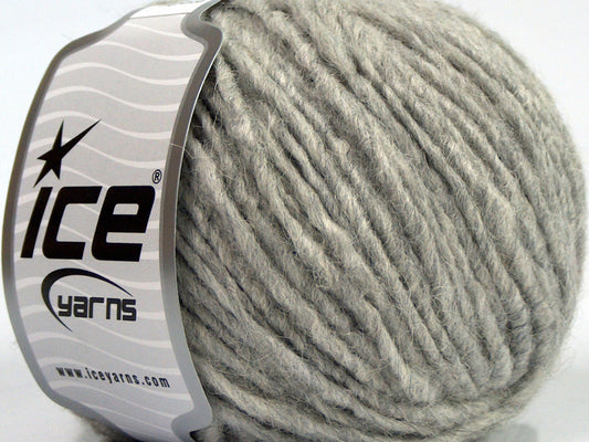 Lot of 8 Skeins Ice Yarns ETNO ALPACA (25% Alpaca 50% Merino Wool) Yarn Light Grey
