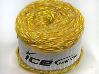 Lot of 2 x 150gr Skeins Ice Yarns CAKES ALPACA COLORS (20% Alpaca 50% Wool) Yarn Neon Green Gold Cream