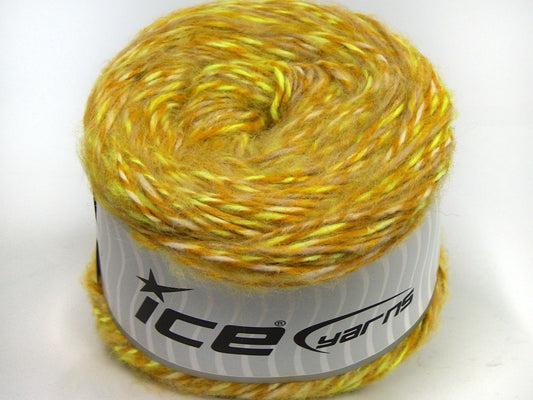 Lot of 2 x 150gr Skeins Ice Yarns CAKES ALPACA COLORS (20% Alpaca 50% Wool) Yarn Neon Green Gold Cream