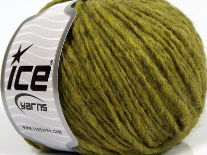Lot of 8 Skeins Ice Yarns ETNO ALPACA (25% Alpaca 50% Merino Wool) Yarn Olive Green