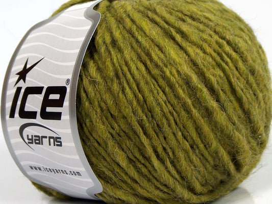 Lot of 8 Skeins Ice Yarns ETNO ALPACA (25% Alpaca 50% Merino Wool) Yarn Olive Green
