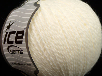 Lot of 8 Skeins Ice Yarns ANGORA COMFORT LIGHT (10% Angora 3% Elastan) Yarn Ecru