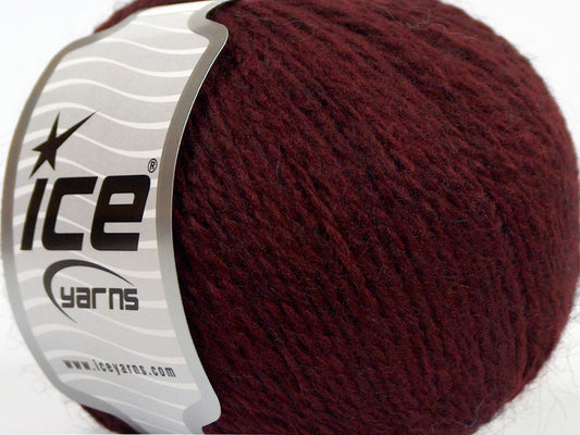Lot of 8 Skeins Ice Yarns ANGORA COMFORT LIGHT (10% Angora 3% Elastan) Yarn Burgundy