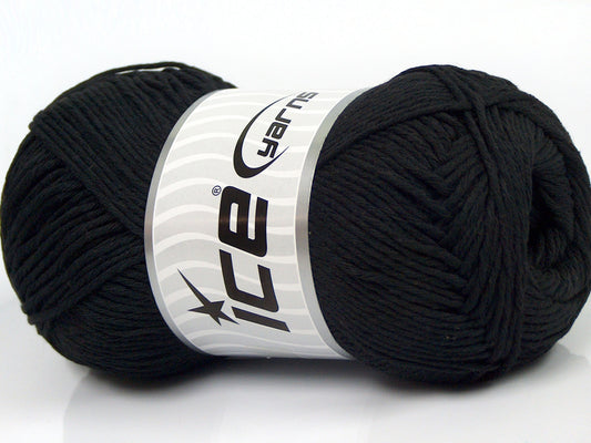Lot of 4 x 100gr Skeins Ice Yarns NATURAL COTTON (100% Cotton) Yarn Black