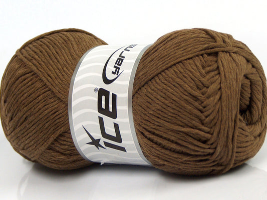 Lot of 4 x 100gr Skeins Ice Yarns NATURAL COTTON (100% Cotton) Yarn Brown