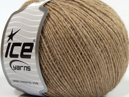 Lot of 8 Skeins Ice Yarns PERU ALPACA FINE (25% Alpaca 50% Merino Wool) Yarn Light Brown