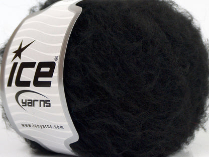 Lot of 8 Skeins Ice Yarns KAN MOHAIR LIGHT (40% Wool) Hand Knitting Yarn Black