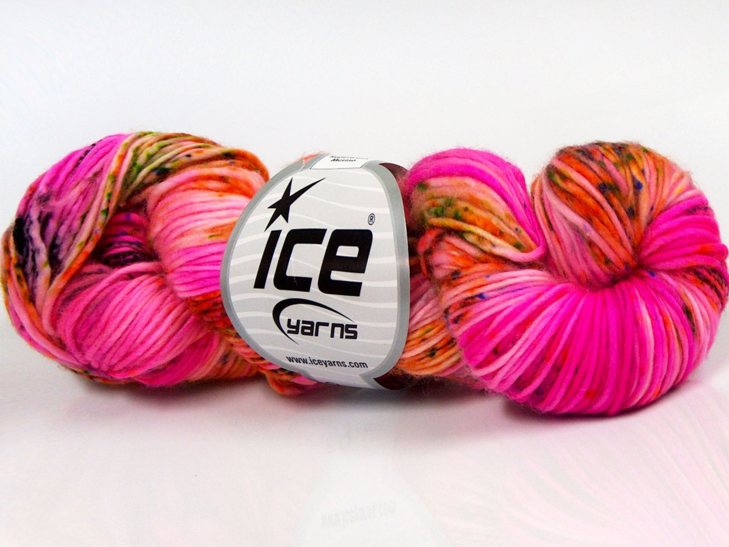 Lot of 2 x 100gr Skeins Ice Yarns HAND DYED SUPERWASH MERINO (100% Superwash Merino Wool) Yarn Pink Rainbow