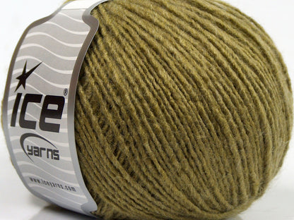 Lot of 8 Skeins Ice Yarns WOOL CORD LIGHT (50% Wool) Yarn Light Khaki