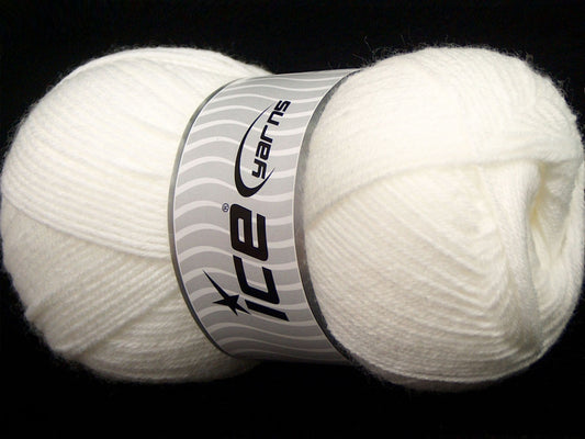 Lot of 4 x 100gr Skeins Ice Yarns SOFTLY BABY FINE Hand Knitting Yarn White