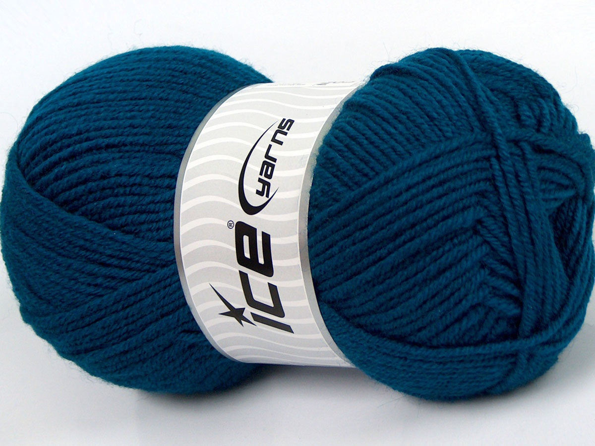 Lot of 4 x 100gr Skeins Ice Yarns MERINO GOLD LIGHT (60% Merino Wool) Yarn Teal