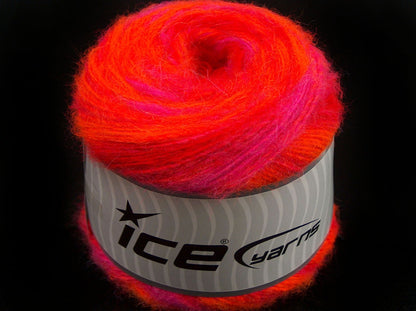 Lot of 2 x 150gr Skeins Ice Yarns SALE CAKES YARN (20% Alpaca 50% Wool) Yarn Neon Orange Fuchsia Red