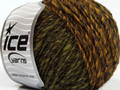 Lot of 8 Skeins Ice Yarns ALPACA COLORS (20% Alpaca 50% Wool) Yarn Gold Dark Brown Green Shades