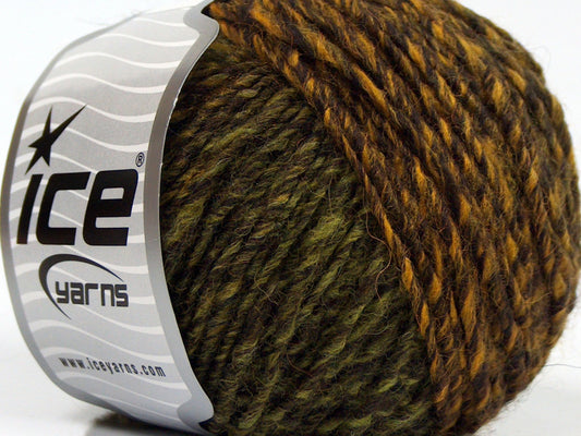 Lot of 8 Skeins Ice Yarns ALPACA COLORS (20% Alpaca 50% Wool) Yarn Gold Dark Brown Green Shades