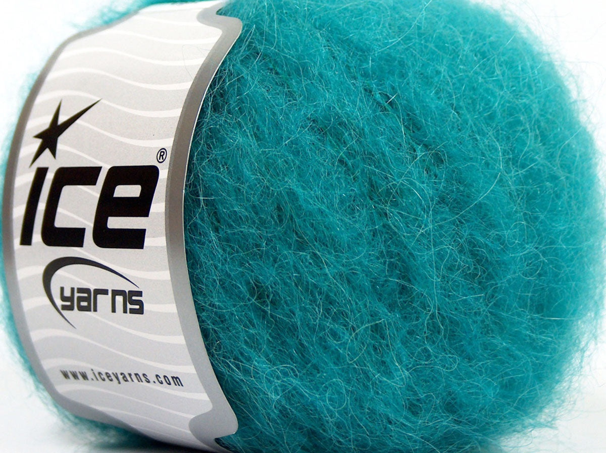 Lot of 8 Skeins Ice Yarns KID MOHAIR ALPACA LIGHT (41% Alpaca Superfine 41% Kid Mohair) Yarn Emerald Green