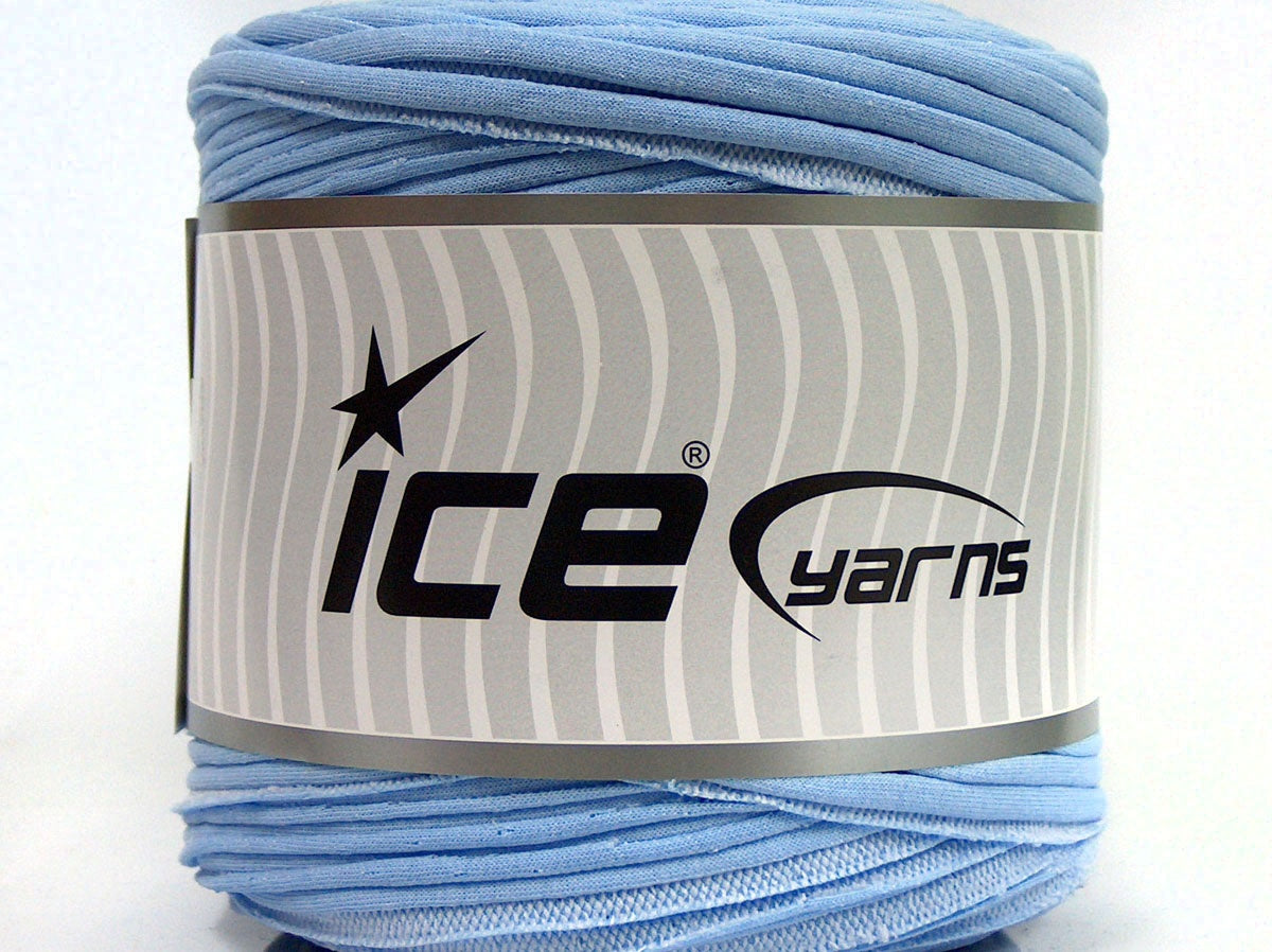 600 gr ICE YARNS UPCYCLED FABRIC 600 (95% Cotton 5% Elastan) Yarn Light Blue