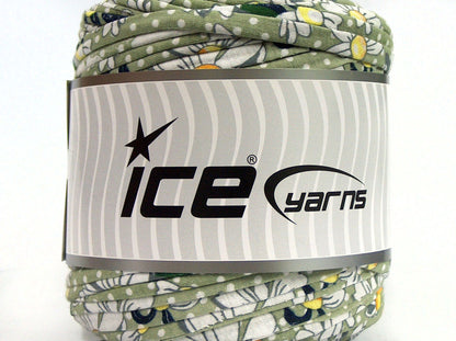 600 gr ICE YARNS UPCYCLED FABRIC 600 (95% Cotton 5% Elastan) Yarn Green