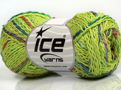 Lot of 8 Skeins Ice Yarns SALE SUMMER (80% Cotton) Yarn Pistachio Green Rainbow