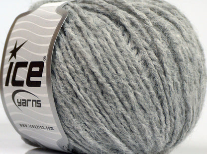 Lot of 8 Skeins Ice Yarns MACARON (3% Elastan) Hand Knitting Yarn Light Grey