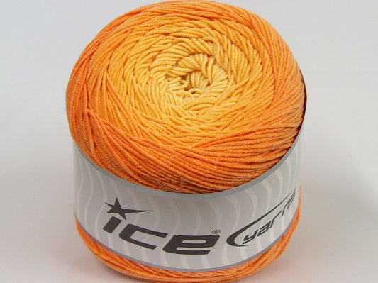 250 gr ICE YARNS CAKES LORENA (55% Organic Cotton) Yarn Orange Shades