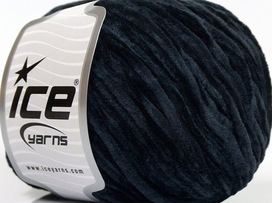 Lot of 8 Skeins Ice Yarns CHENILLE LIGHT (100% MicroFiber) Yarn Anthracite Black