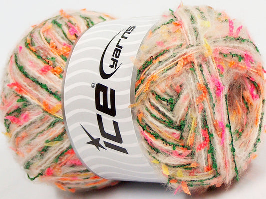 Lot of 4 x 100gr Skeins Ice Yarns SALE WINTER (32% Wool 1% Elastan) Yarn Pink Green Orange Yellow