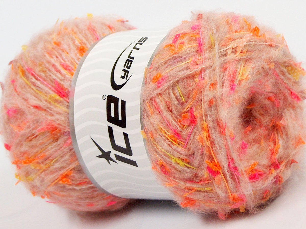 Lot of 4 x 100gr Skeins Ice Yarns SALE WINTER (20% Wool) Yarn Beige Orange Pink Yellow