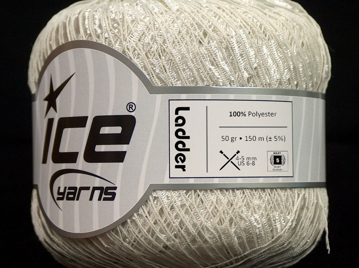 Lot of 6 Skeins Ice Yarns Trellis LADDER Hand Knitting Yarn Ecru