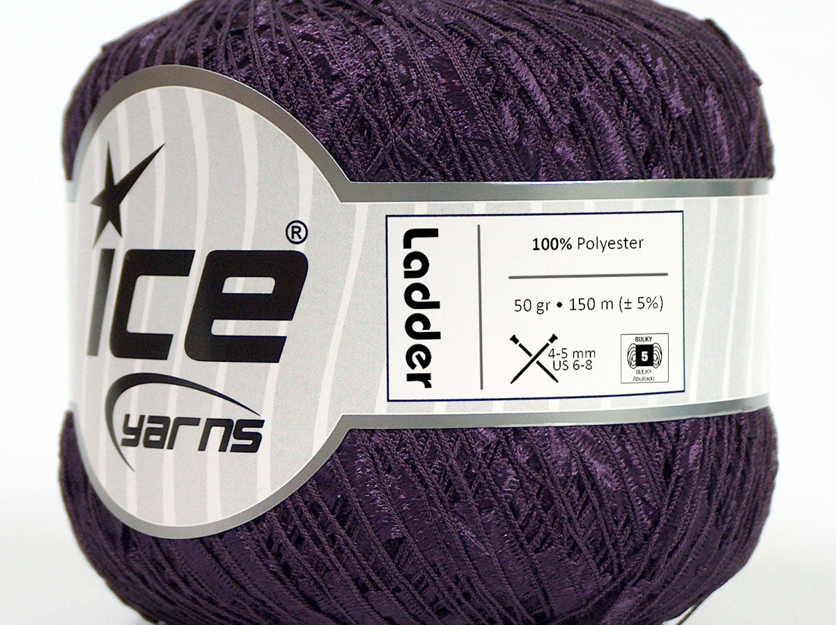 Lot of 6 Skeins Ice Yarns Trellis LADDER Hand Knitting Yarn Purple