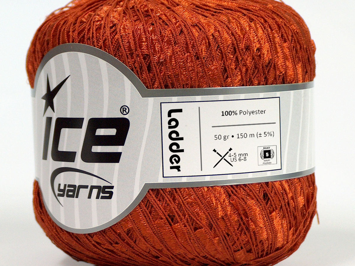 Lot of 6 Skeins Ice Yarns Trellis LADDER Hand Knitting Yarn Copper