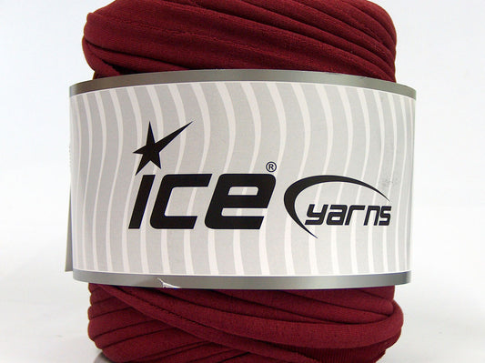 500 gr ICE YARNS UPCYCLED FABRIC 500 (95% Cotton 5% Elastan) Yarn Burgundy