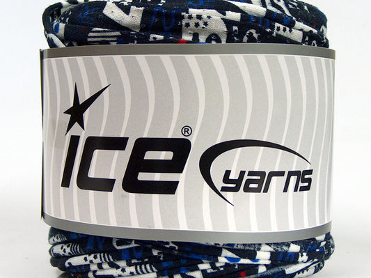 500 gr ICE YARNS UPCYCLED FABRIC 500 (95% Cotton 5% Elastan) Yarn Blue Black White Red