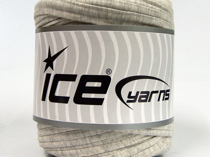 600 gr ICE YARNS UPCYCLED FABRIC 600 (95% Cotton 5% Elastan) Yarn Light Grey Cream