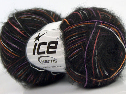 Lot of 8 Skeins Ice Yarns SALE WINTER (16% Wool 1% Elastan) Yarn Black Lilac Orange Pink White