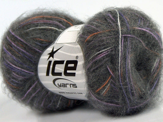 Lot of 8 Skeins Ice Yarns SALE WINTER (16% Wool 1% Elastan) Yarn Grey Lilac Orange White