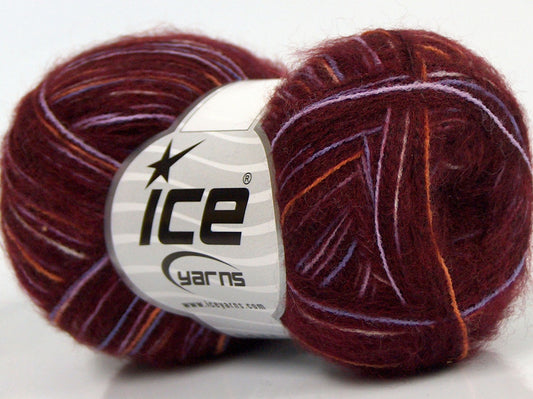 Lot of 8 Skeins Ice Yarns SALE WINTER (16% Wool 1% Elastan) Yarn Burgundy Orange Lilac White