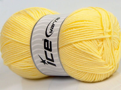 Lot of 4 x 100gr Skeins Ice Yarns BABY BIO Hand Knitting Yarn Light Yellow