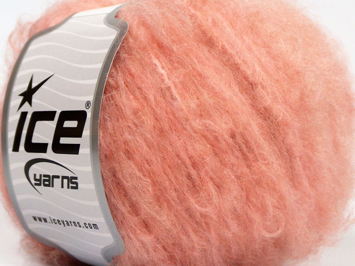 Lot of 8 Skeins Ice Yarns KAN MOHAIR (20% Mohair 25% Wool) Yarn Light Salmon