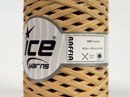 Lot of 2 x 100gr Skeins Ice Yarns RAFFIA (100% Viscose) Yarn Cream