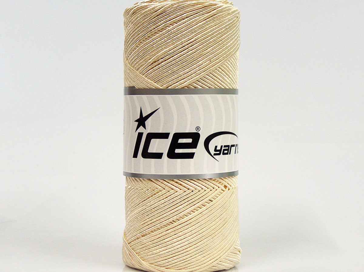 Lot of 2 x 200gr Skeins Ice Yarns SHINY COTTON (30% Cotton) Yarn Cream